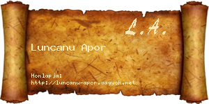 Luncanu Apor névjegykártya